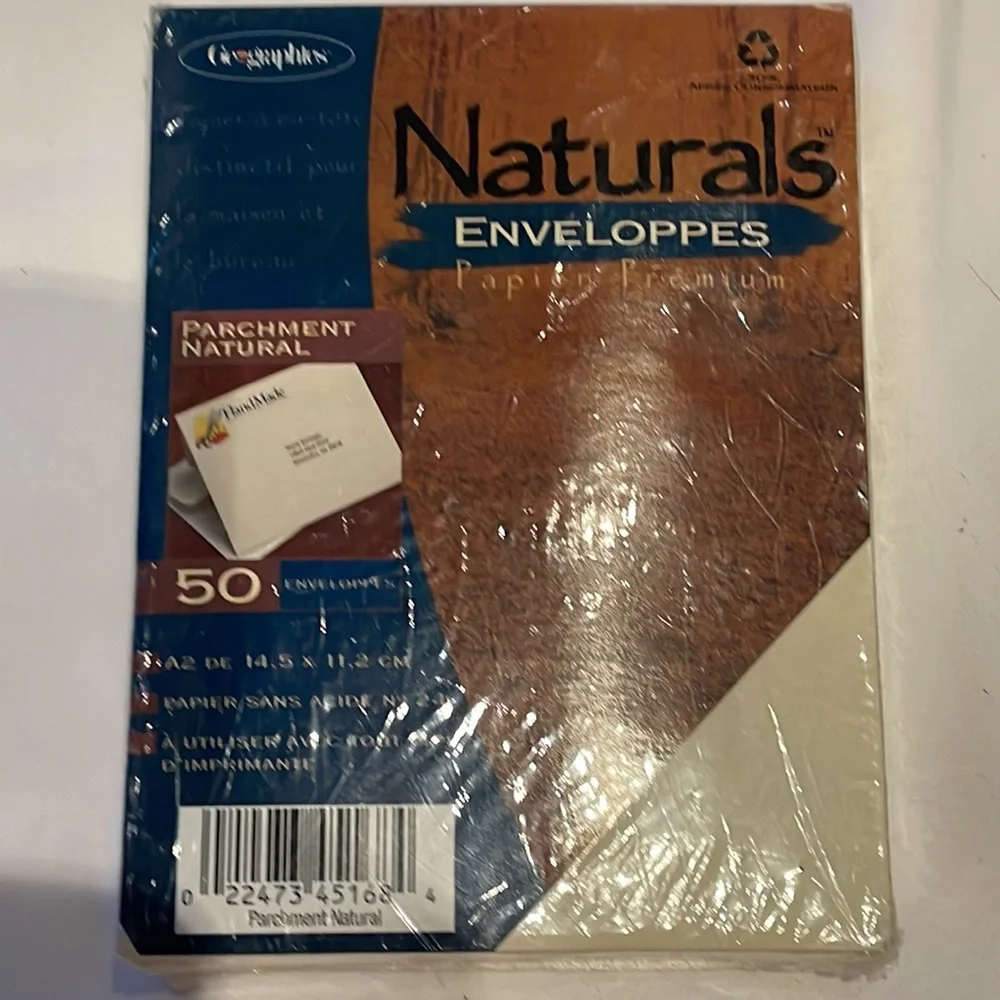 NEW IN BOX 1- 50 pack Naturals printable envelopes   1- 100 pack photo paper.